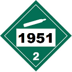 UN 1951 Hazmat Placard, Class 2.2, Vinyl