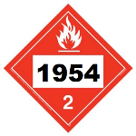 UN 1954 Hazmat Placard, Tagboard