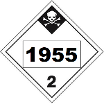 UN 1955 Hazmat Placard, Class 2.3, Tagboard