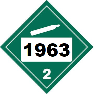 UN 1963 Hazmat Placard, Class 2.2, Tagboard