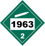 UN 1963 Hazmat Placard, Class 2.2, Tagboard