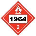 UN 1964 Hazmat Placard, Vinyl