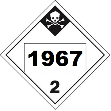 Un 1967 Hazmat Placard, Class 2.3, Vinyl