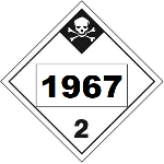 Un 1967 Hazmat Placard, Class 2.3, Vinyl