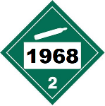 UN 1968 Hazmat Placard, Class 2.2, Tagboard