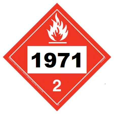 UN 1971 Hazmat Placard, Class 2, Permanent Vinyl