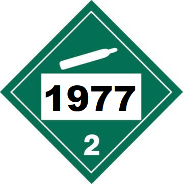 UN 1977 Hazmat Placard, Class 2.2, Tagboard