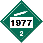 UN 1977 Hazmat Placard, Class 2.2, Tagboard