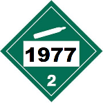 UN 1977 Hazmat Placard, Class 2.2, Vinyl