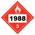 UN 1988 Hazmat Placard, Class 3, Vinyl