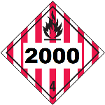 UN 2000 Hazmat Placard, Class 4, Tagboard