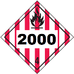 UN 2000 hazmat Placard, Class 4, Vinyl