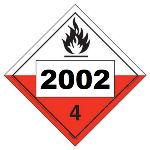 UN 2002 Hazmat Placard, Class 4.2, Vinyl