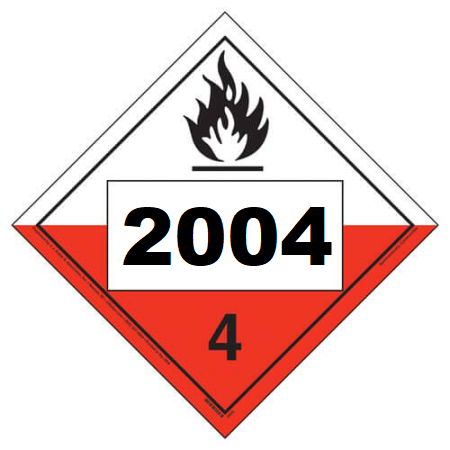 UN 2004 Hazmat Placard, Class 4.2, Tagboard