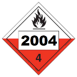 UN 2004 Hazmat Placard, Class 4.2, Vinyl