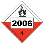 UN 2006 Hazmat Placard, Class 4.2, Vinyl