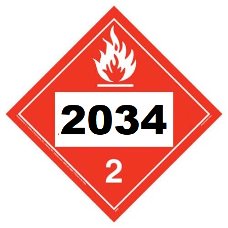 UN 2034 Hazmat Placard, Tagboard