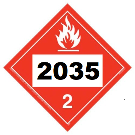 UN 2035 Hazmat Placard, Tagboard