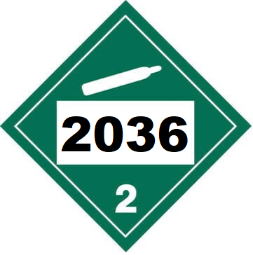 UN 2036 Hazmat Placard, Class 2.2, Tagboard