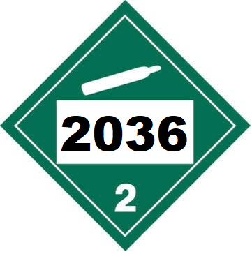 UN 2036 Hazmat Placard, Class 2.2, Vinyl