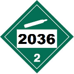 UN 2036 Hazmat Placard, Class 2.2, Vinyl