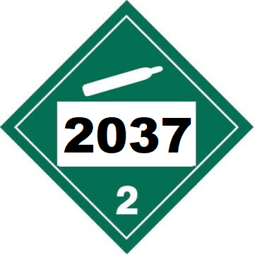 UN 2037 Hazmat Placard, Calss 2.2, Vinyl