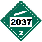 UN 2037 Hazmat Placard, Calss 2.2, Tagboard