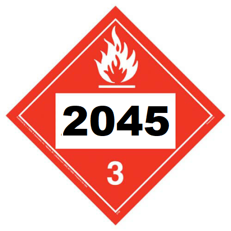 UN 2045 Hazmat Placard, Class 3, Tagboard
