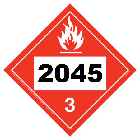 UN 2045 Hazmat Placard, Class 3, Vinyl