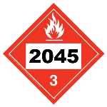 UN 2045 Hazmat Placard, Class 3, Tagboard