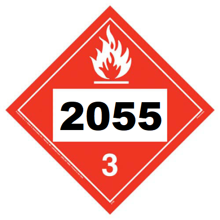 UN 2055 Hazmat Placard, Class 3, Tagboard