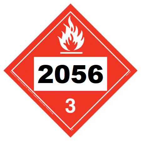 UN 2056 Hazmat Placard, Class 3, Tagboard