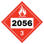 UN 2056 Hazmat Placard, Class 3, Tagboard