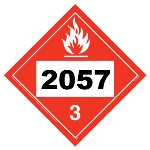 UN 2057 Hazmat Placard, Class 3, Tagboard