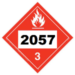 UN 2057 Hazmat Placard, Class 3, Vinyl