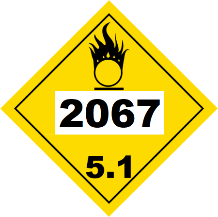 UN 2067 Hazmat Placard, Class 5.1, Tagboard