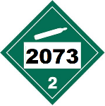 UN 2073 Hazmat Placard, Class 2.2, Tagboard