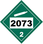 UN 2073 Hazmat Placard, Class 2.2, Vinyl