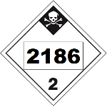 UN 2186 Hazmat Placard, Class 2.3, Tagboard