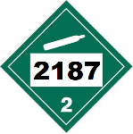 UN 2187 Hazmat Placard, Class 2.2, Vinyl