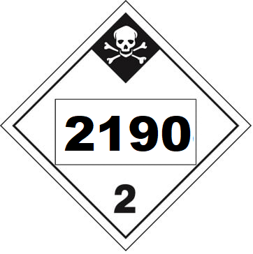 UN 2190 Hazmat Placard, Class 2.3, Tagboard