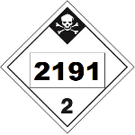 UN 2191 Hazmat Placard, Class 2.3, Tagboard