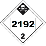 UN 2192 Hazmat Placard, Class 2.3, Tagboard