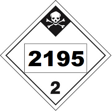 UN 2195 Hazmat Placard, Class 2.3, Tagboard