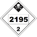 UN 2195 Hazmat Placard, Class 2.3, Tagboard