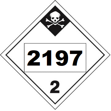 UN 2197 Hazmat Placard, Class 2.3, Tagboard