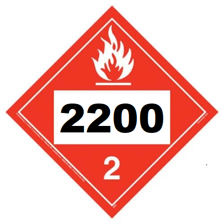 UN 2200 Hazmat Placard, Vinyl