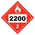 UN 2200 Hazmat Placard, Tagboard