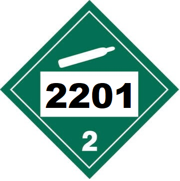 UN 2201 Hazmat Placard, Class 2.2, Tagboard