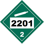 UN 2201 Hazmat Placard, Class 2.2, Tagboard